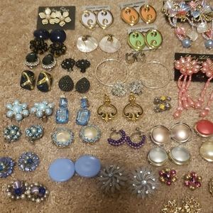 Lot of Vintage Clip on and Screw Back Earrings